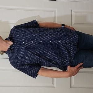 CLUB ROOM Anchor ⚓️ Graphic Men's button-down short sleeve shirt XXL